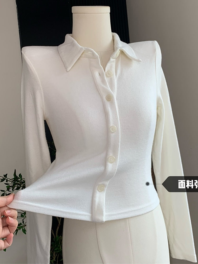 Korean Y2k Two Piece Sets Fall Outfits Office Women Skirt Sets Lapel C ...