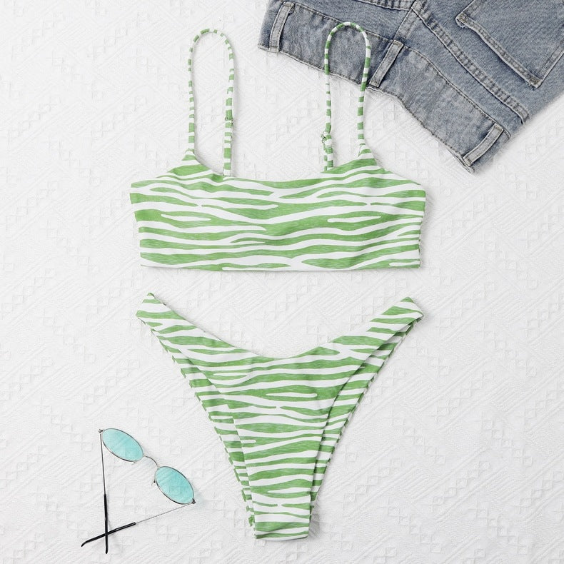 Ladies Fashion Swimwear Two Piece Bikini Green