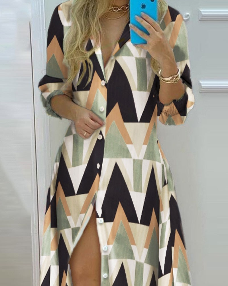 Ladies New Dress Fashion Color Matching Slim Short-Sleeved Shirt Dress Casual Home Street Commuter Plus Size Dress Vestidos Q802 7