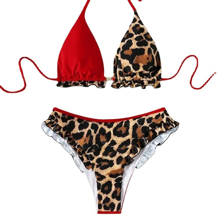 Ladies Polyester Colorblock Fashion Swimsuit