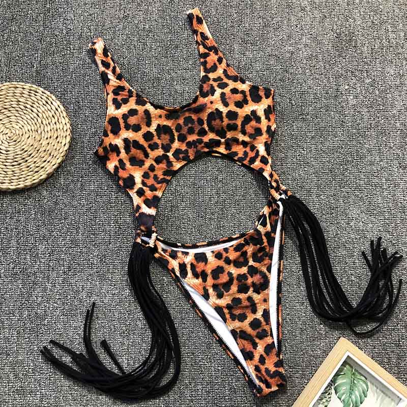 Ladies one-piece swimsuit Leopard print