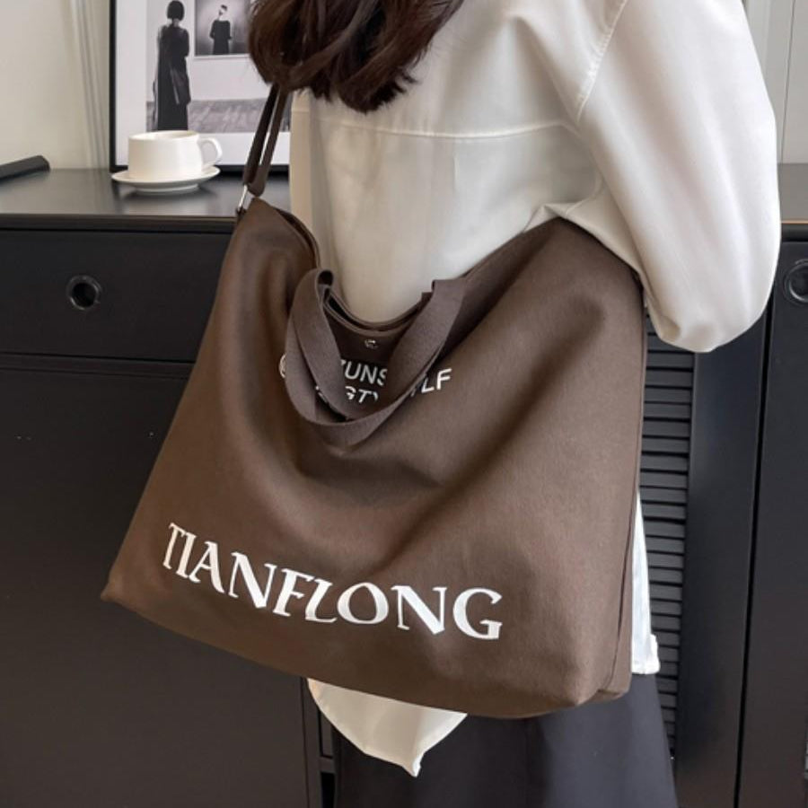 Large Capacity Summer Casual Canvas Tote Women Shoulder Bags Luxury Designer Trendy Ladies Handbags 2024 Simple Crossbody Work