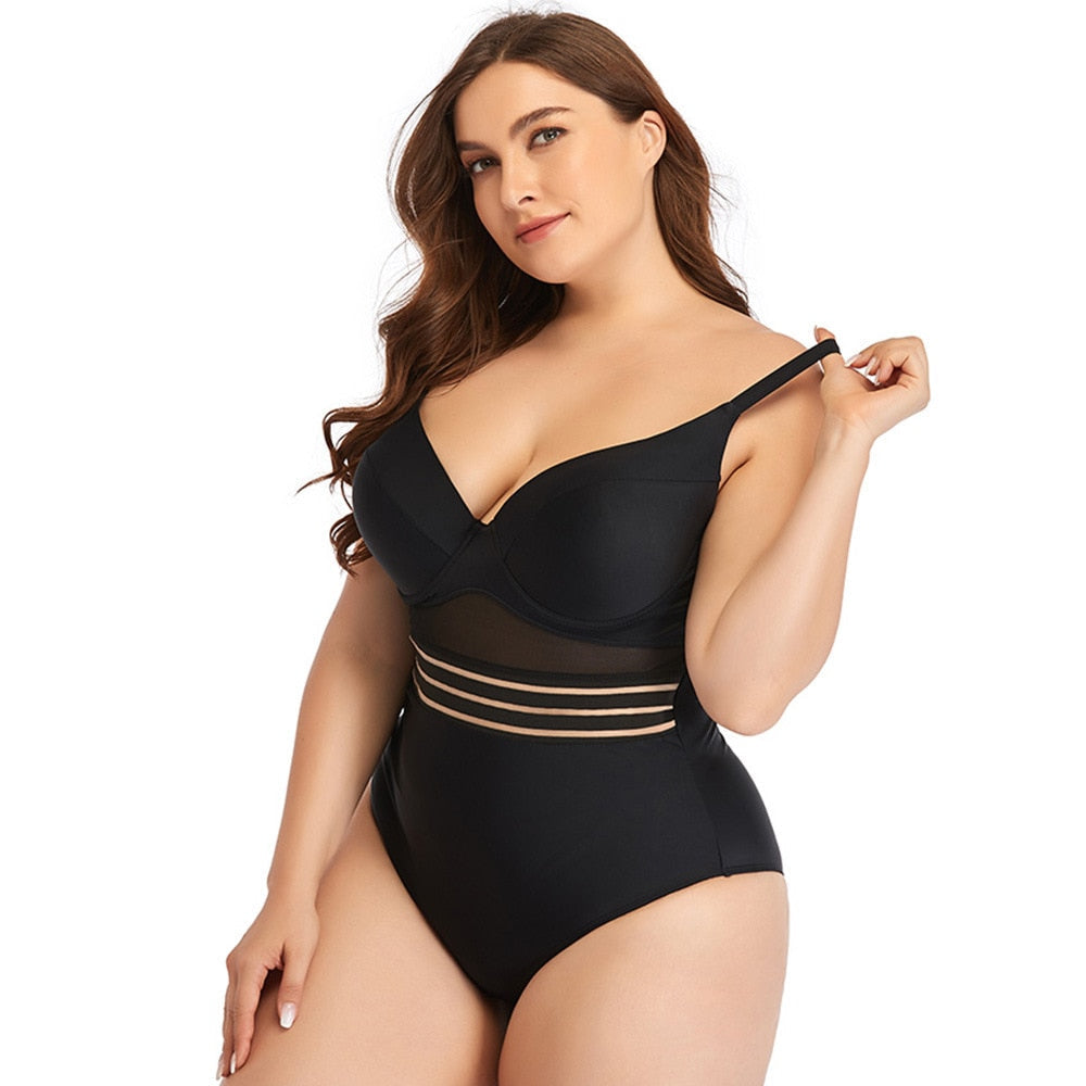 Large Size Swimsuits - One Piece Plus Size Bikini Set Swimwear Sexy Swim Suit Beachwear Bathing Suit Swimwear Monokini