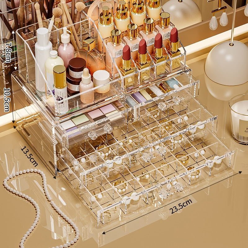 Large capacity, multiple combinations, nail jewelrystorage box, transparent multi-layer nail box, classified drawer, jewelry box 2 24 24