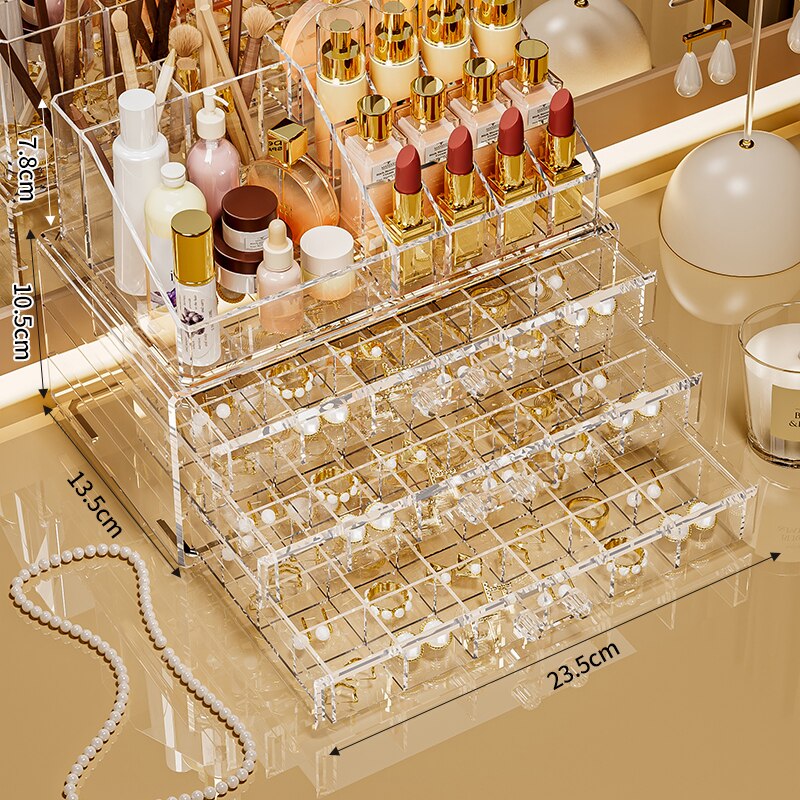 Large capacity, multiple combinations, nail jewelrystorage box, transparent multi-layer nail box, classified drawer, jewelry box 24 24 24 2