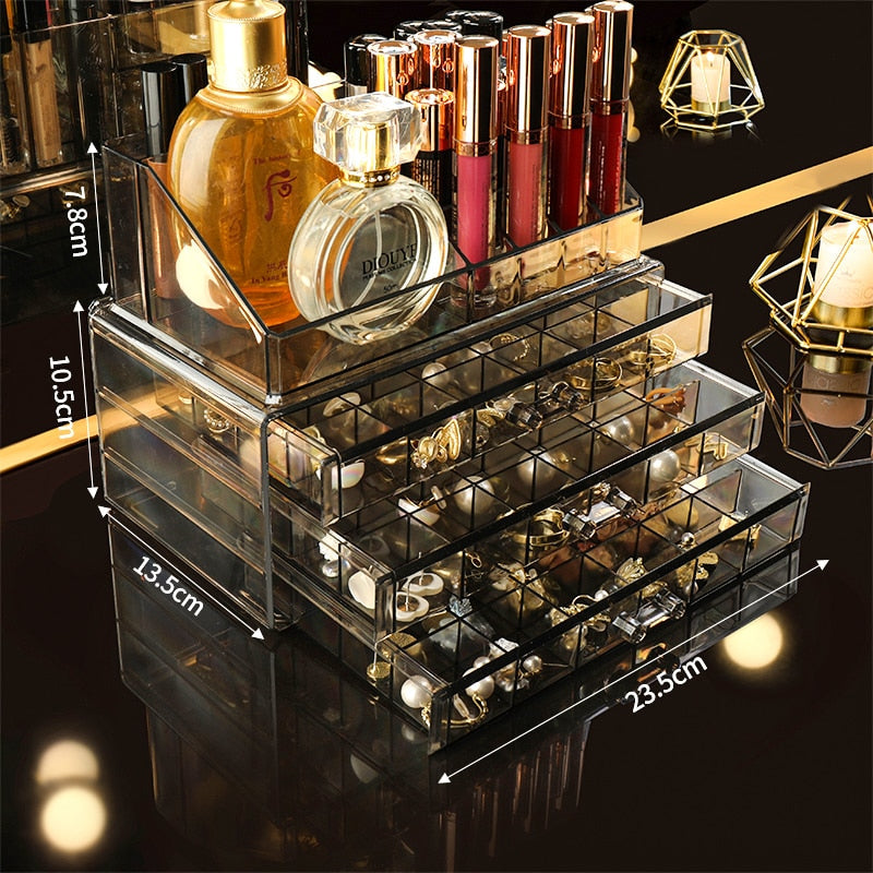 Large capacity, multiple combinations, nail jewelrystorage box, transparent multi-layer nail box, classified drawer, jewelry box 24 24 24 1