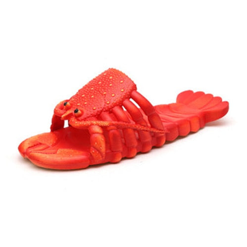 Lobster Slippers Men Funny Animal Summer Flip Flops Cute Beach Shower Casual Shoes Women Unisex Big Size Soft Home Slippers