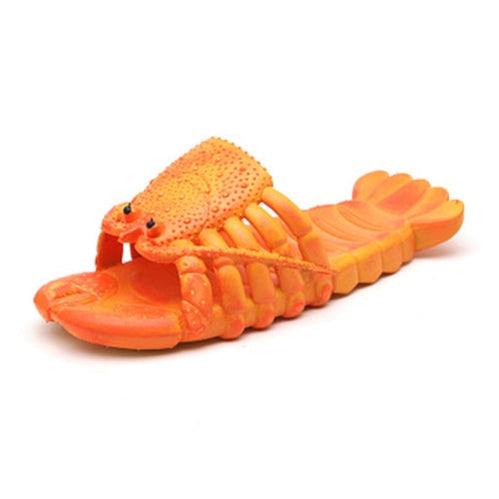 Lobster Slippers Men Funny Animal Summer Flip Flops Cute Beach Shower Casual Shoes Women Unisex Big Size Soft Home Slippers Orange 1