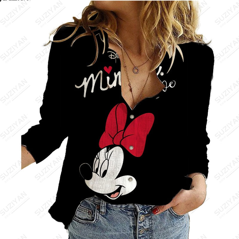 Long Sleeve Shirt Loose Button Cardigan Elegant and Elegant 3D Printing PM3446FG