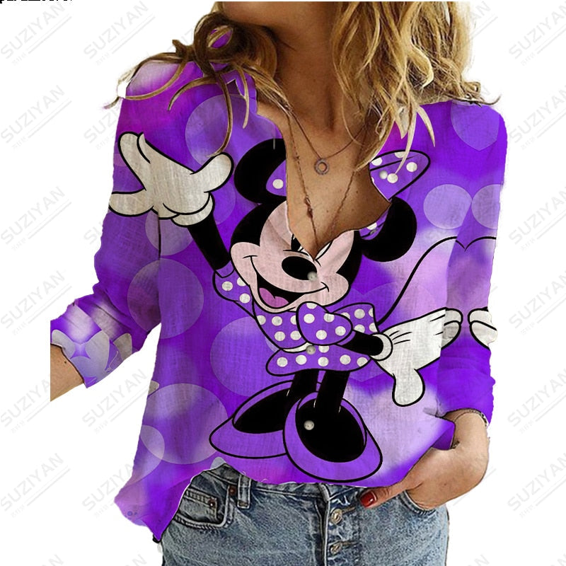 Long Sleeve Shirt Loose Button Cardigan Elegant and Elegant 3D Printing PM3444FG