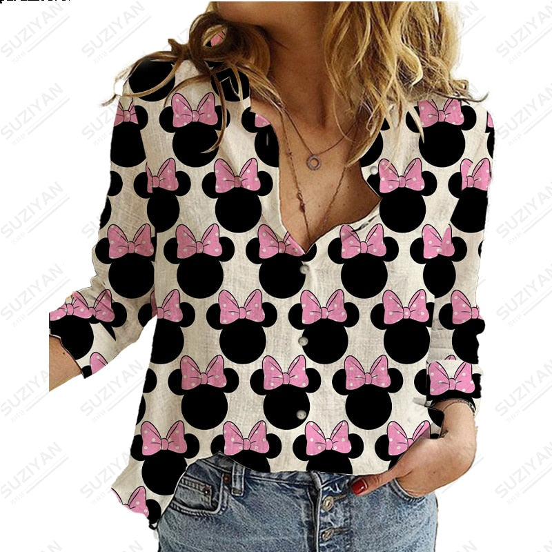Long Sleeve Shirt Loose Button Cardigan Elegant and Elegant 3D Printing PM3385FG