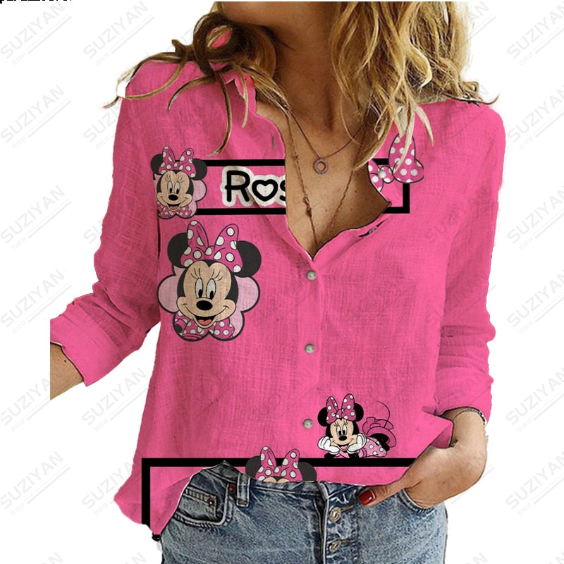 Long Sleeve Shirt Loose Button Cardigan Elegant and Elegant 3D Printing PM3369FG