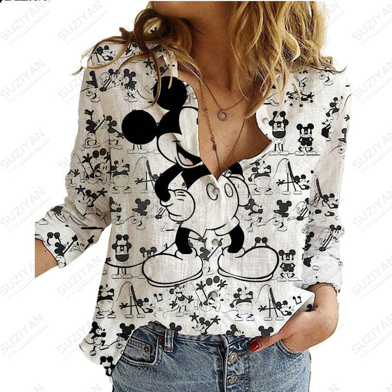 Long Sleeve Shirt Loose Button Cardigan Elegant and Elegant 3D Printing PM3337FG