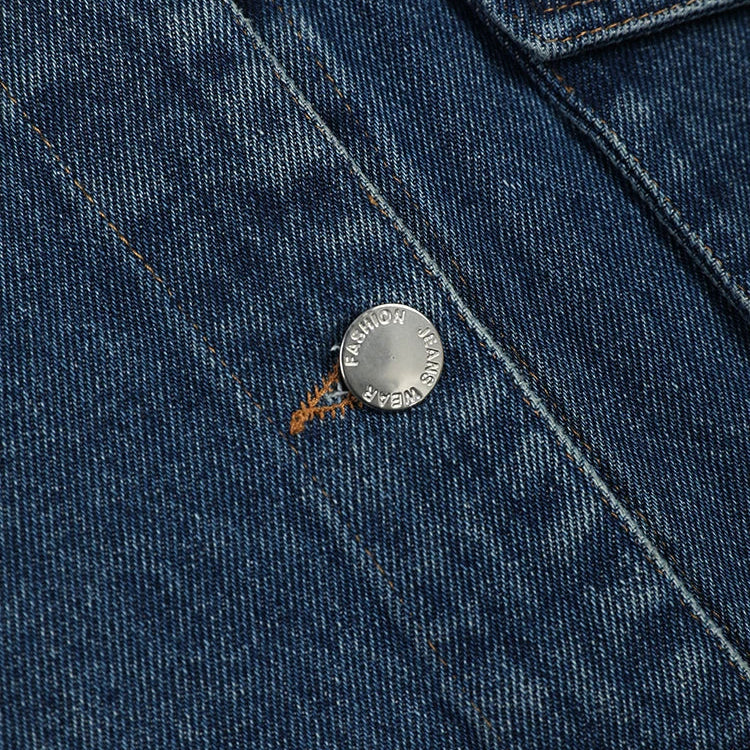 Loose Fit Blue Asymmetric Denim Big Size Jacket New Lapel Long Sleeve Women Coat Fashion Tide Spring Autumn