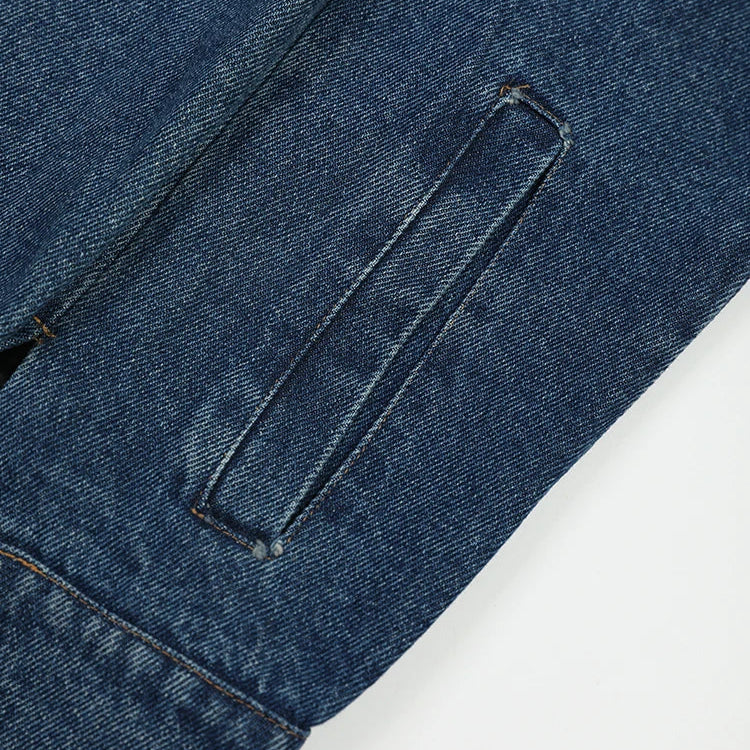 Loose Fit Blue Asymmetric Denim Big Size Jacket New Lapel Long Sleeve Women Coat Fashion Tide Spring Autumn