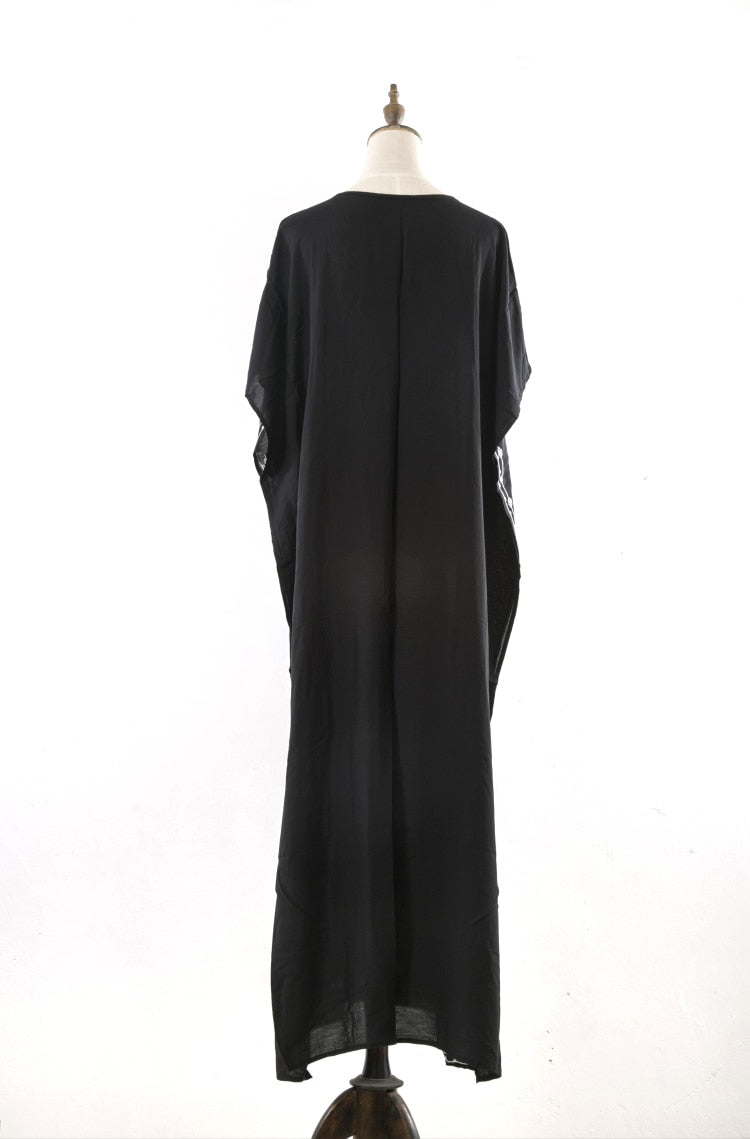 Loose Kaftan Swimsuit Cover Up Beach Long Casual Caftan Dress
