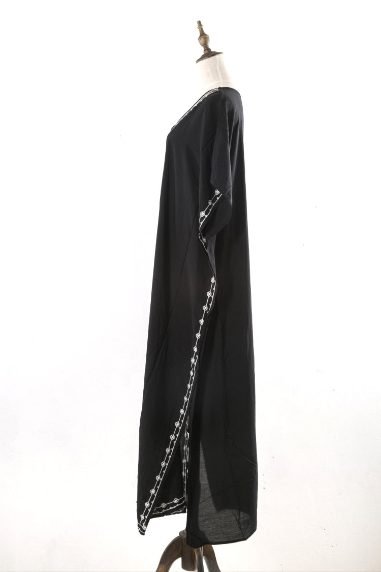 Loose Kaftan Swimsuit Cover Up Beach Long Casual Caftan Dress