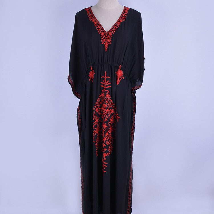 Loose Kaftan Swimsuit Cover Up Beach Long Casual Caftan Dress 983 One Size