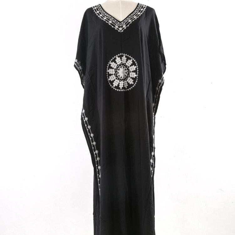 Loose Kaftan Swimsuit Cover Up Beach Long Casual Caftan Dress