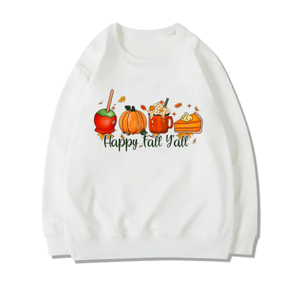 Love Fall Yall Cute Fall Sweatshirt Thanksgiving Clothes Pumpkin Patch Outfit Halloween Sweatshirt Fall Crewneck Autumn Sweater TM333266-USWWH