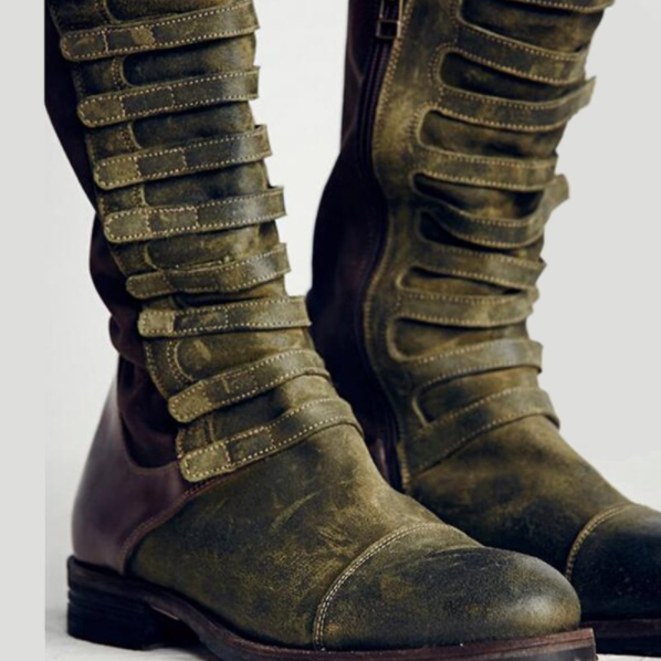 Low Heel Boots Color Matching Men's And Women's Boots Side Zipper