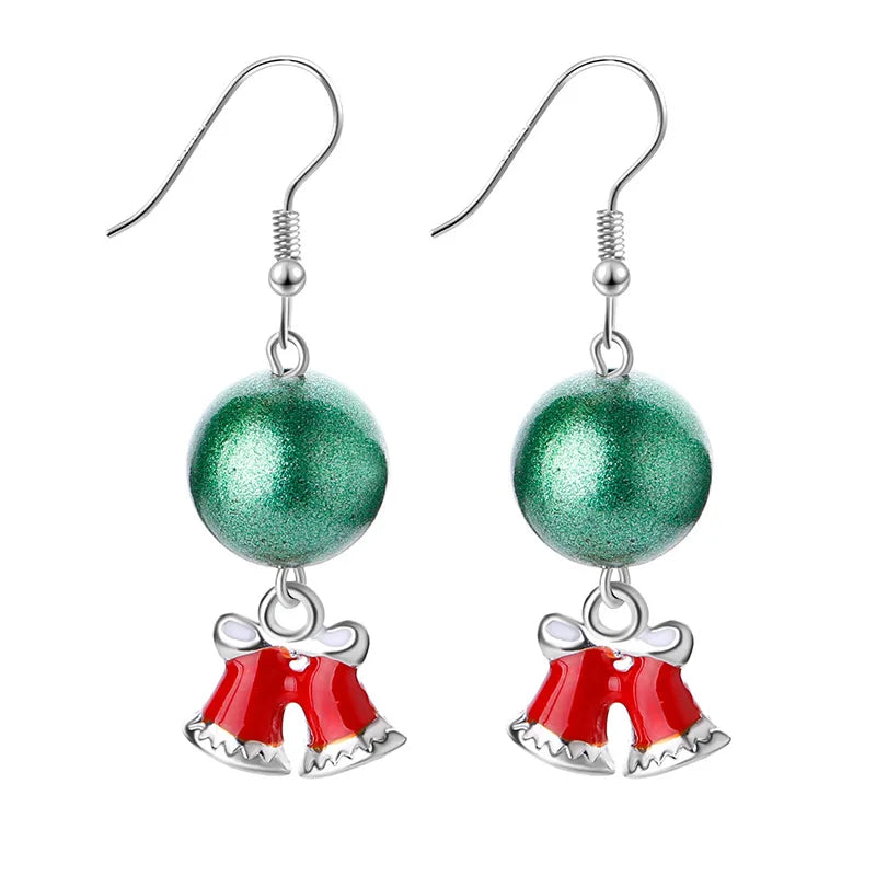 Luoluoyi Christmas Earrings Crystal Snowman Jewelry Christmas Tree Stud Earring For Women Creative Party Accessories Girl Gifts style 16