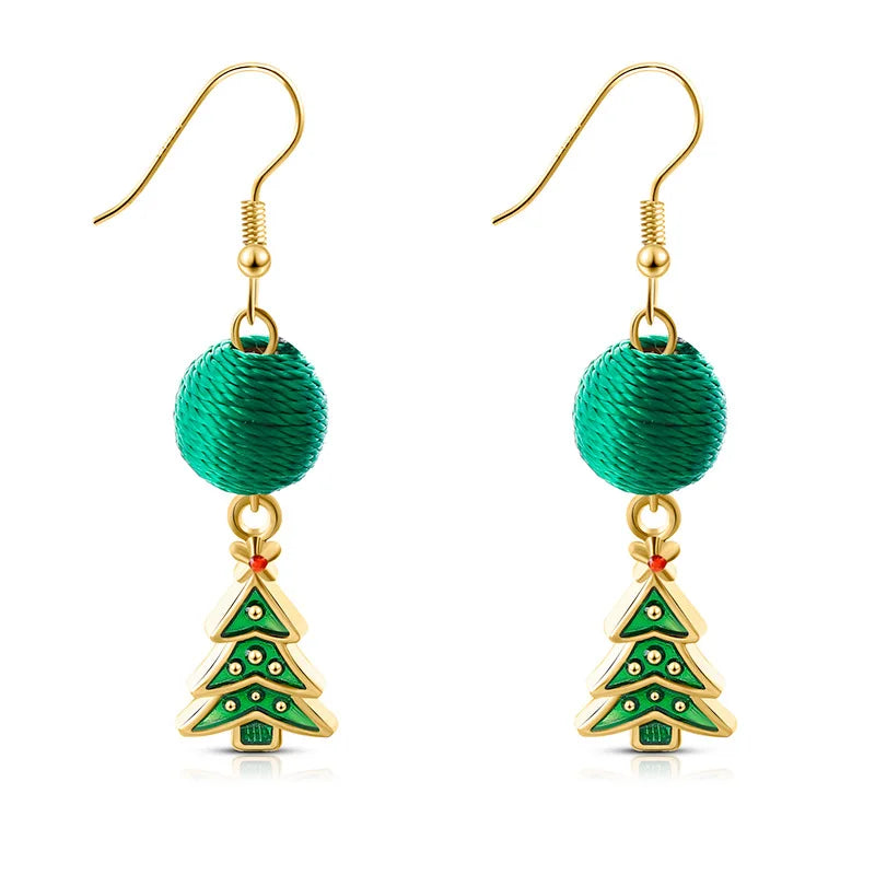 Luoluoyi Christmas Earrings Crystal Snowman Jewelry Christmas Tree Stud Earring For Women Creative Party Accessories Girl Gifts style 20
