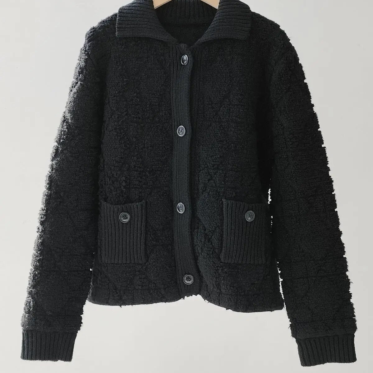 Luxury Cashmere Sweater Women Embroidery White Black Knitted Cardigans Para Mujer White Black Ropa De Mujer 2024 Black