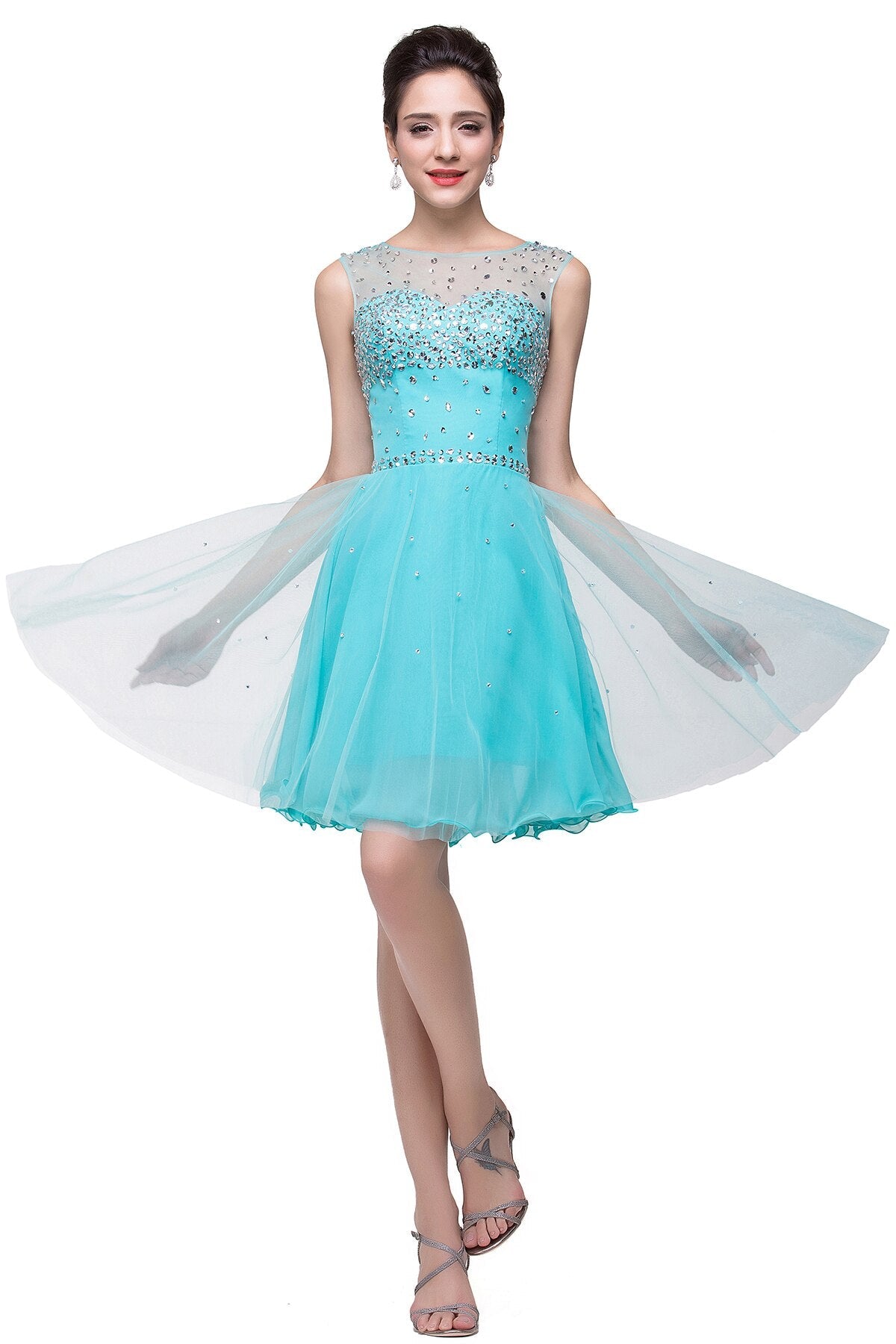 Luxury Elegant Short Homecoming Dresses Vestidos De Fiesta Crystal Formal Party Gowns Vestido De Formatura