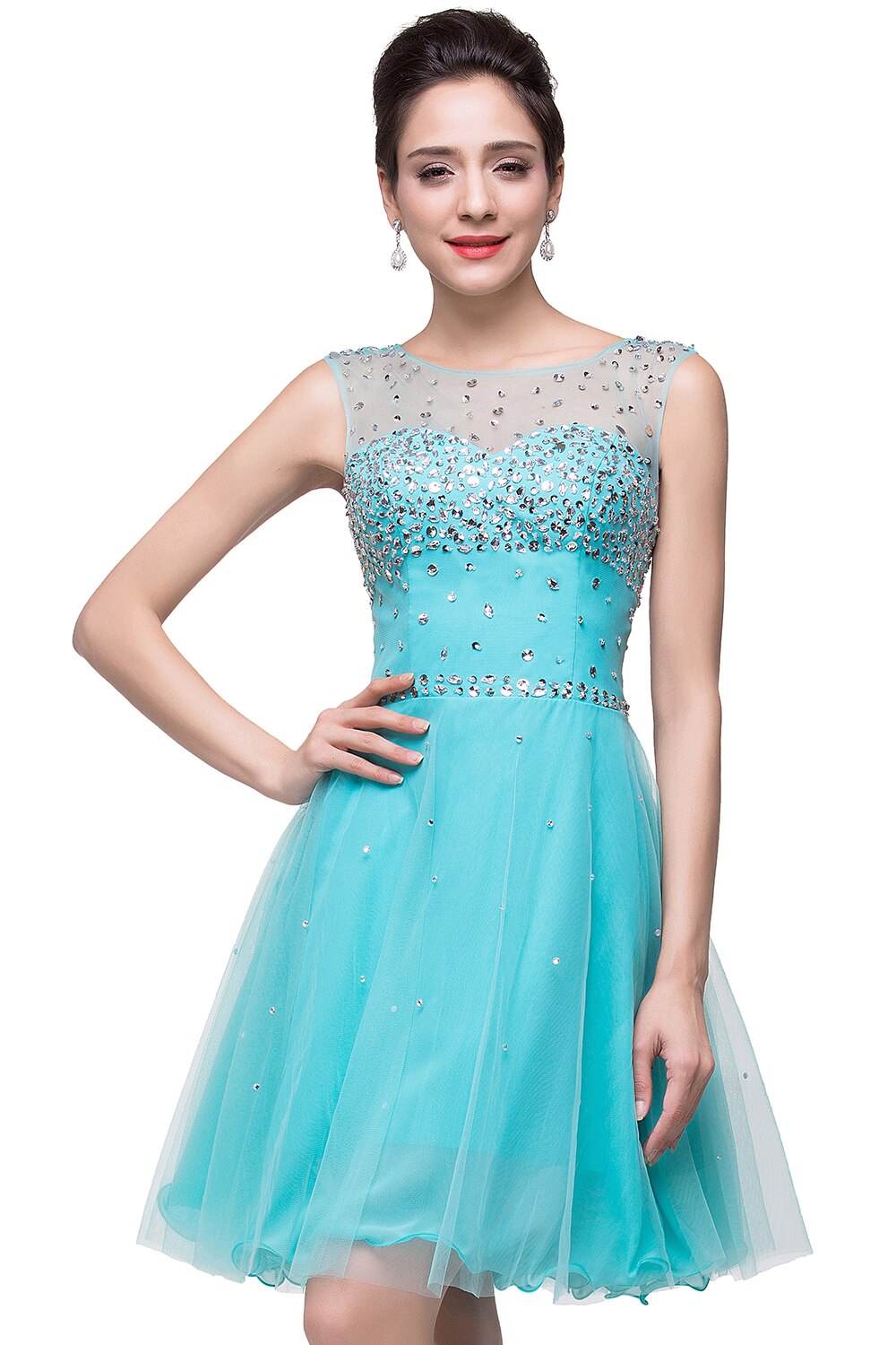 Luxury Elegant Short Homecoming Dresses Vestidos De Fiesta Crystal Formal Party Gowns Vestido De Formatura