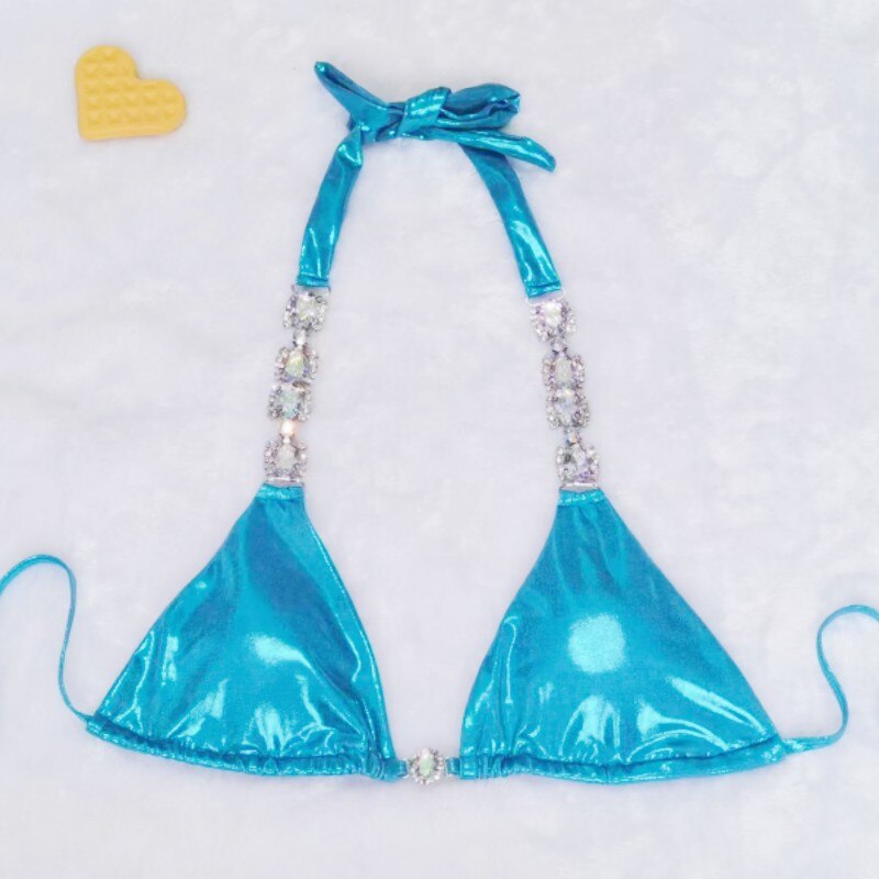 Luxury Rhinestone Chain Triangle Bikini Sexy Crystal Diamond Women's Swimsuit Shiny Fabric Beach Wear Swimwear