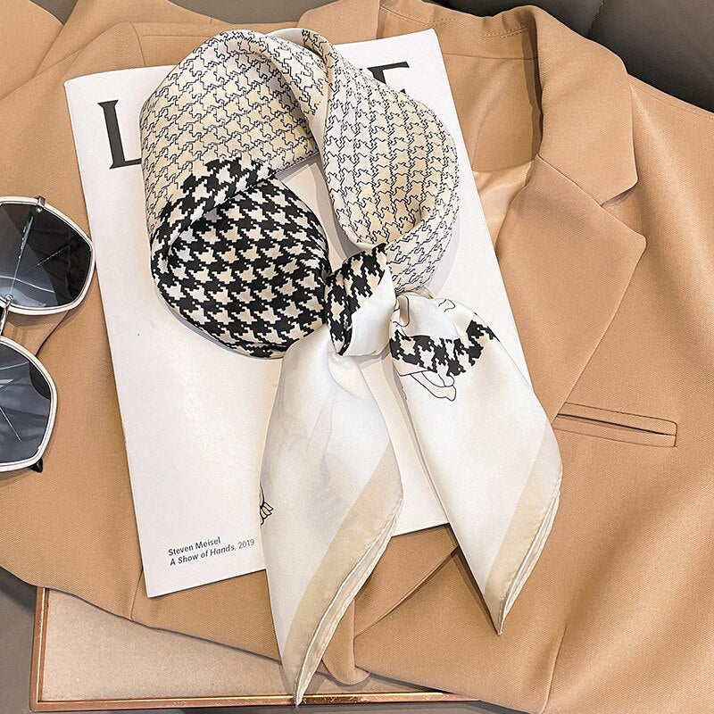 Luxury Silk Shawl Square Scarf for Women Satin Hijab Fashion Wraps Neckerchief 2024 Female Hair Bands Ribbon Headband Bandana 9