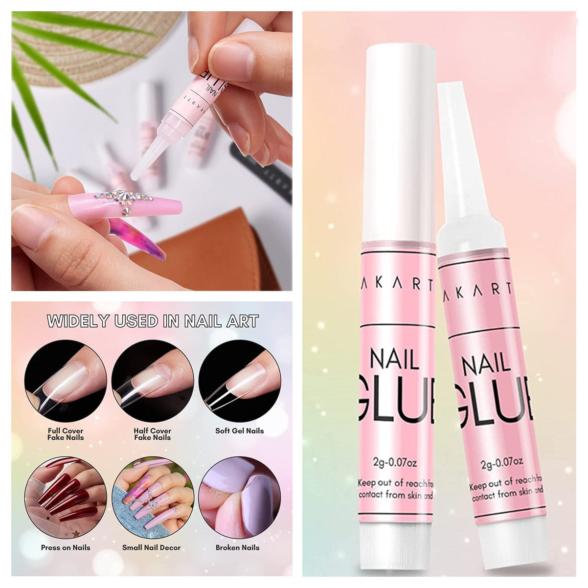 Makartt Super Strong Nail Glue for Acrylic Nails Press On Nails Professional Nail Bond Nail Tips Glue for Stick On Nails