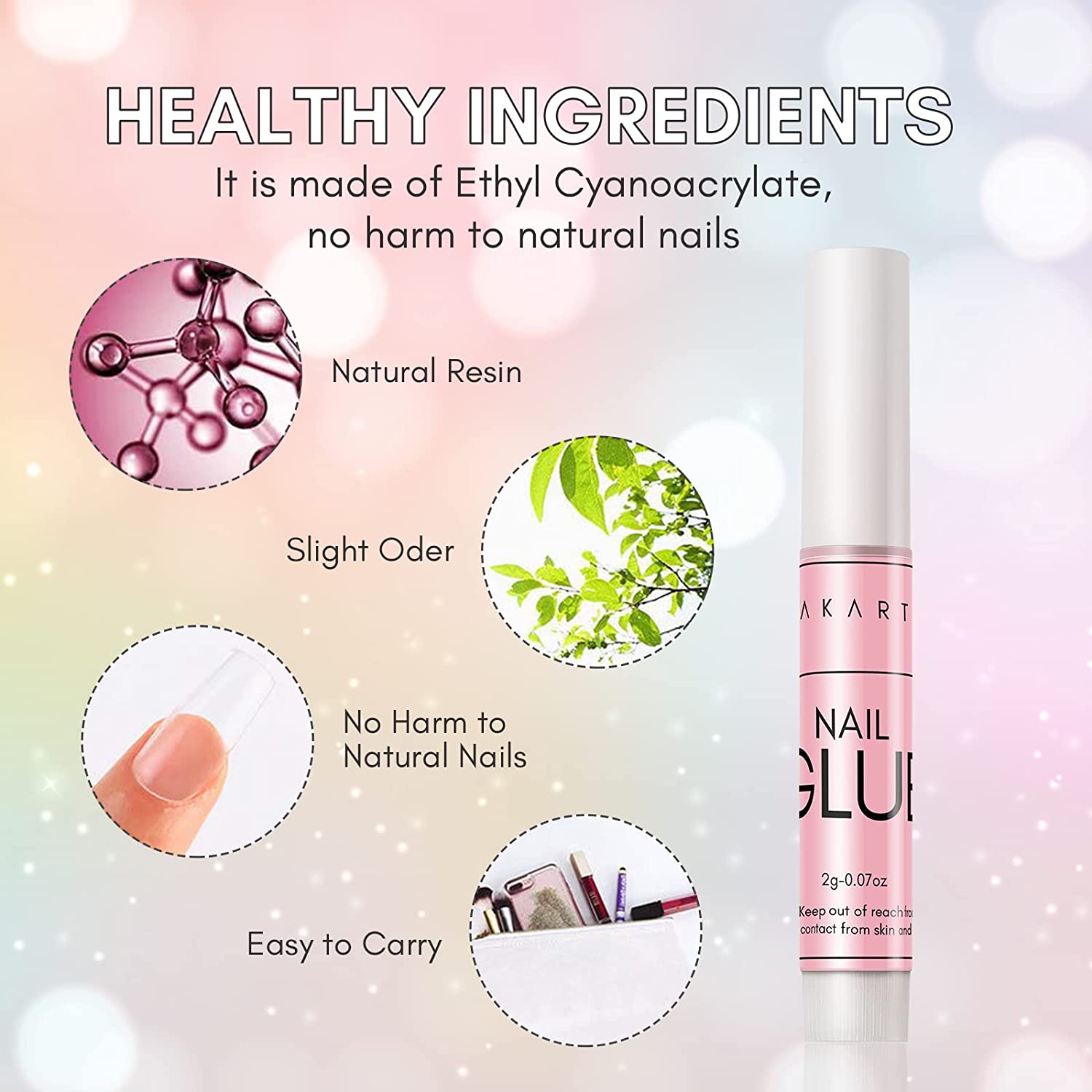 Makartt Super Strong Nail Glue for Acrylic Nails Press On Nails Professional Nail Bond Nail Tips Glue for Stick On Nails