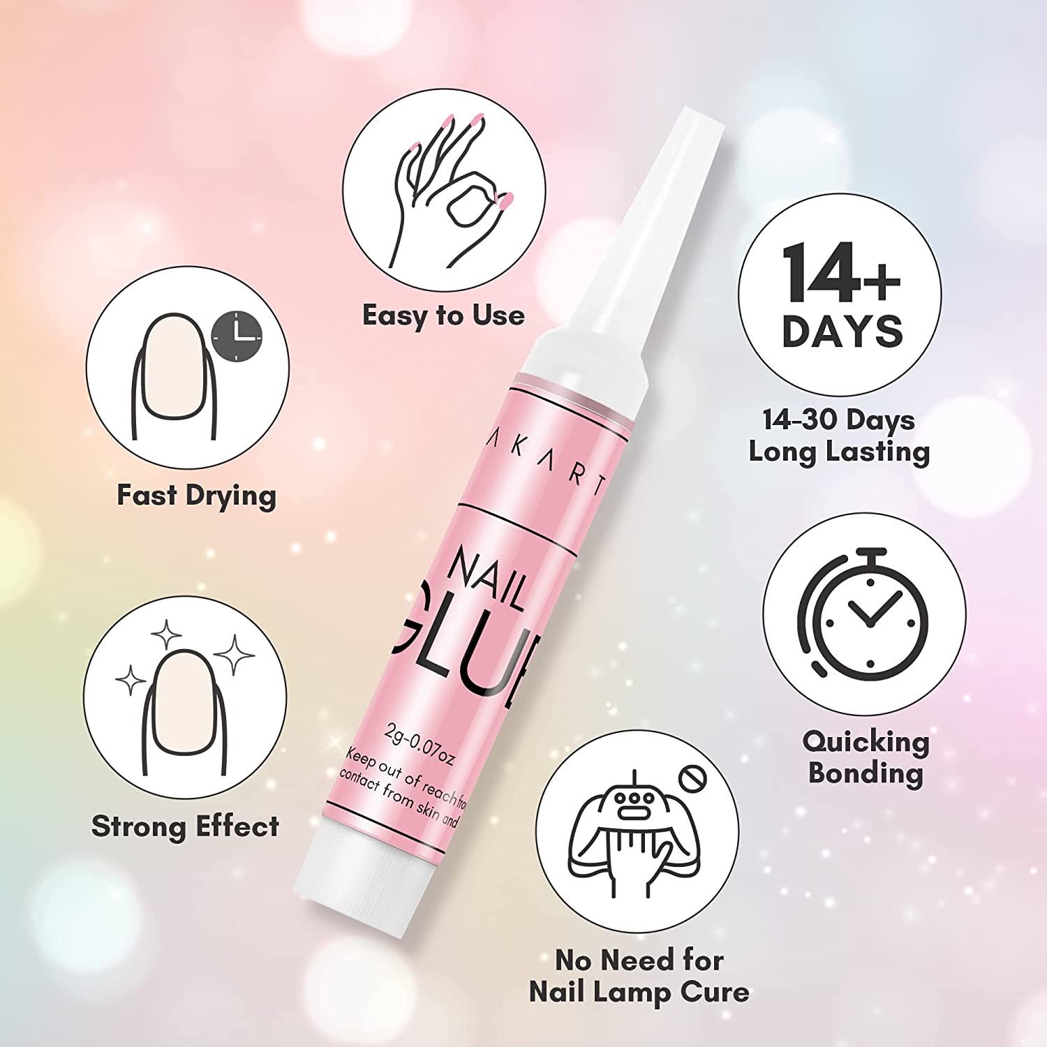 Makartt Super Strong Nail Glue for Acrylic Nails Press On Nails Professional Nail Bond Nail Tips Glue for Stick On Nails