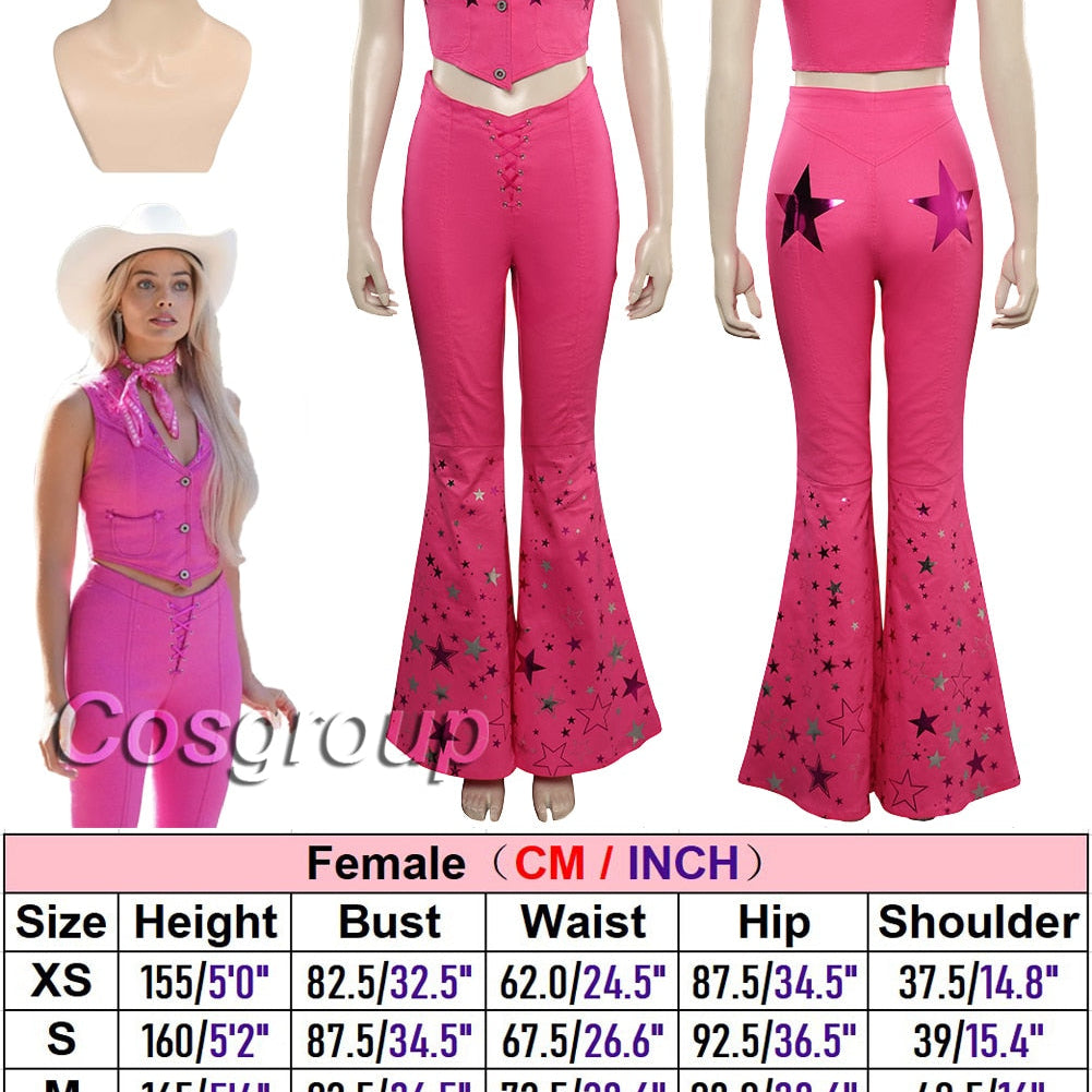 Margot Cosplay Kawaii Pink Plaid Dress Women Costume 2024 Movie Barbei Roleplay Fantasia Halloween Party Clothes For Disguise Style R