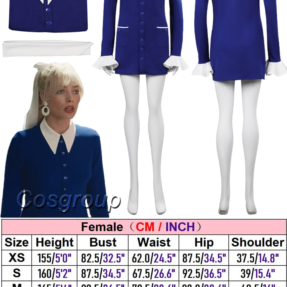 Margot Cosplay Kawaii Pink Plaid Dress Women Costume 2024 Movie Barbei Roleplay Fantasia Halloween Party Clothes For Disguise Style P