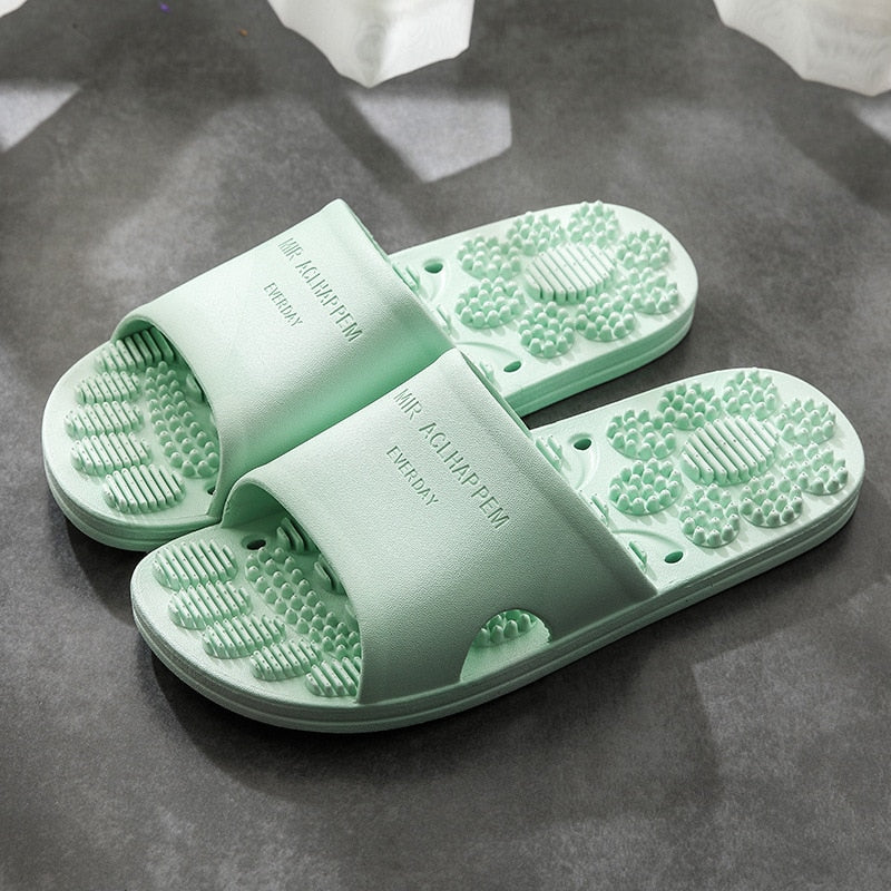 Massage slippers female summer home bathroom non-slip bathing couple thick-soled indoor sandals and slippers male