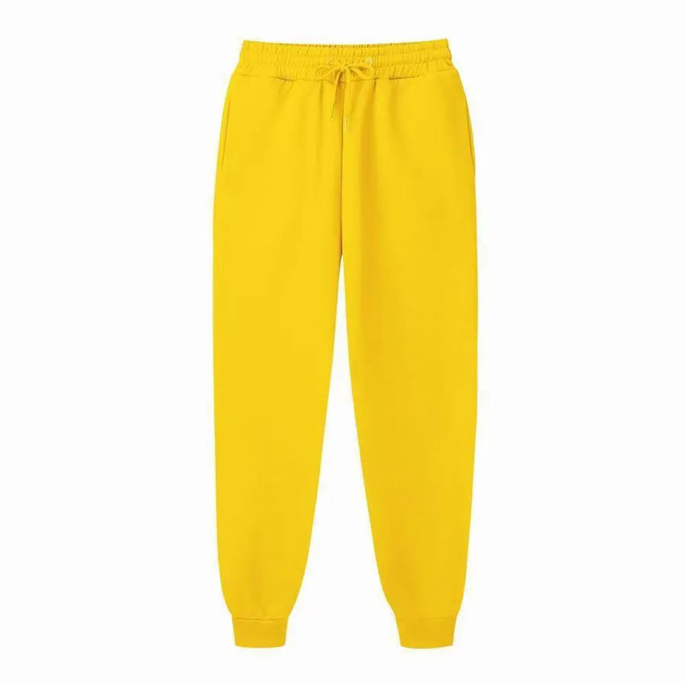Men Casual Sports Pants Running Workout Jogging Long Pants Gym Sport Trousers for Men Jogger Sweatpants Yellow