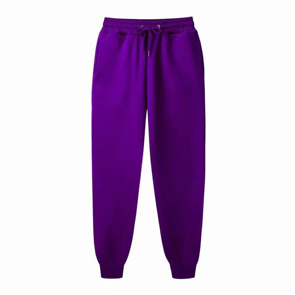 Men Casual Sports Pants Running Workout Jogging Long Pants Gym Sport Trousers for Men Jogger Sweatpants PURPLE