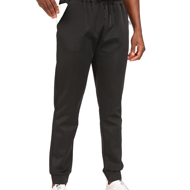 Men Sweatpants Joggers Pocket Trousers Fitness Long Pants Elastic Waist with Drawstring Trousers black1