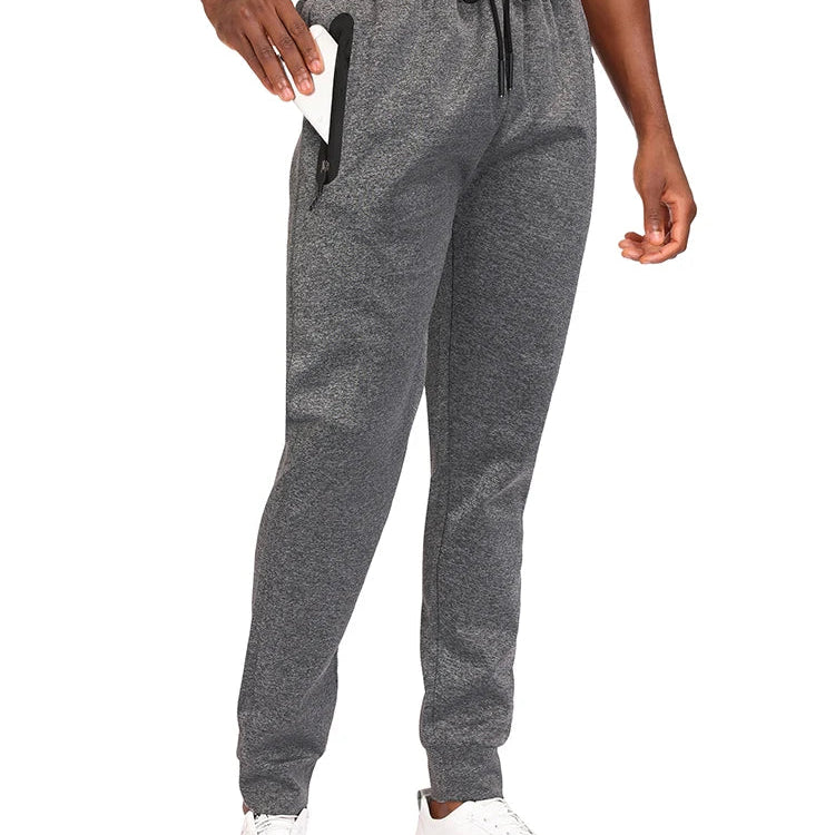 Men Sweatpants Joggers Pocket Trousers Fitness Long Pants Elastic Waist with Drawstring Trousers grey2
