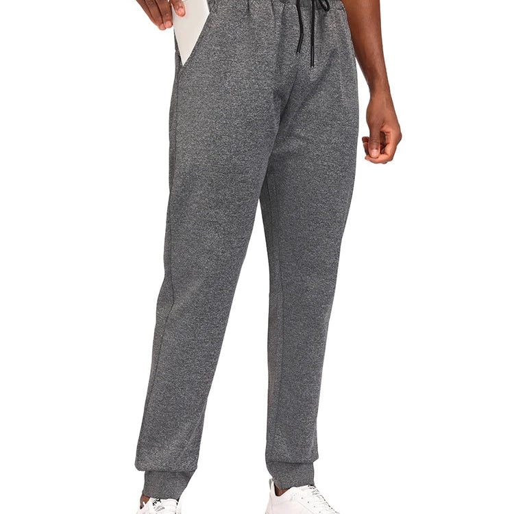 Men Sweatpants Joggers Pocket Trousers Fitness Long Pants Elastic Waist with Drawstring Trousers grey1