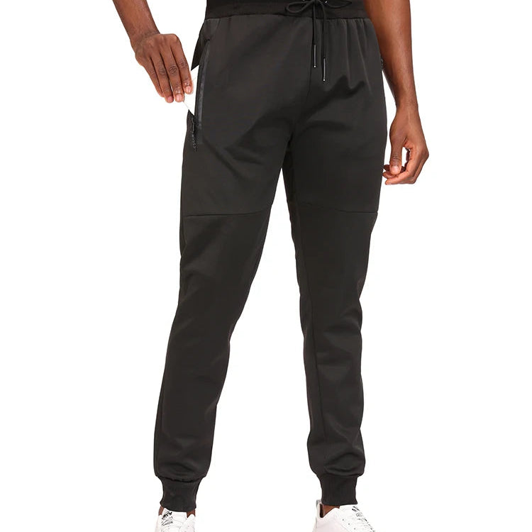Men Sweatpants Joggers Pocket Trousers Fitness Long Pants Elastic Waist with Drawstring Trousers black3