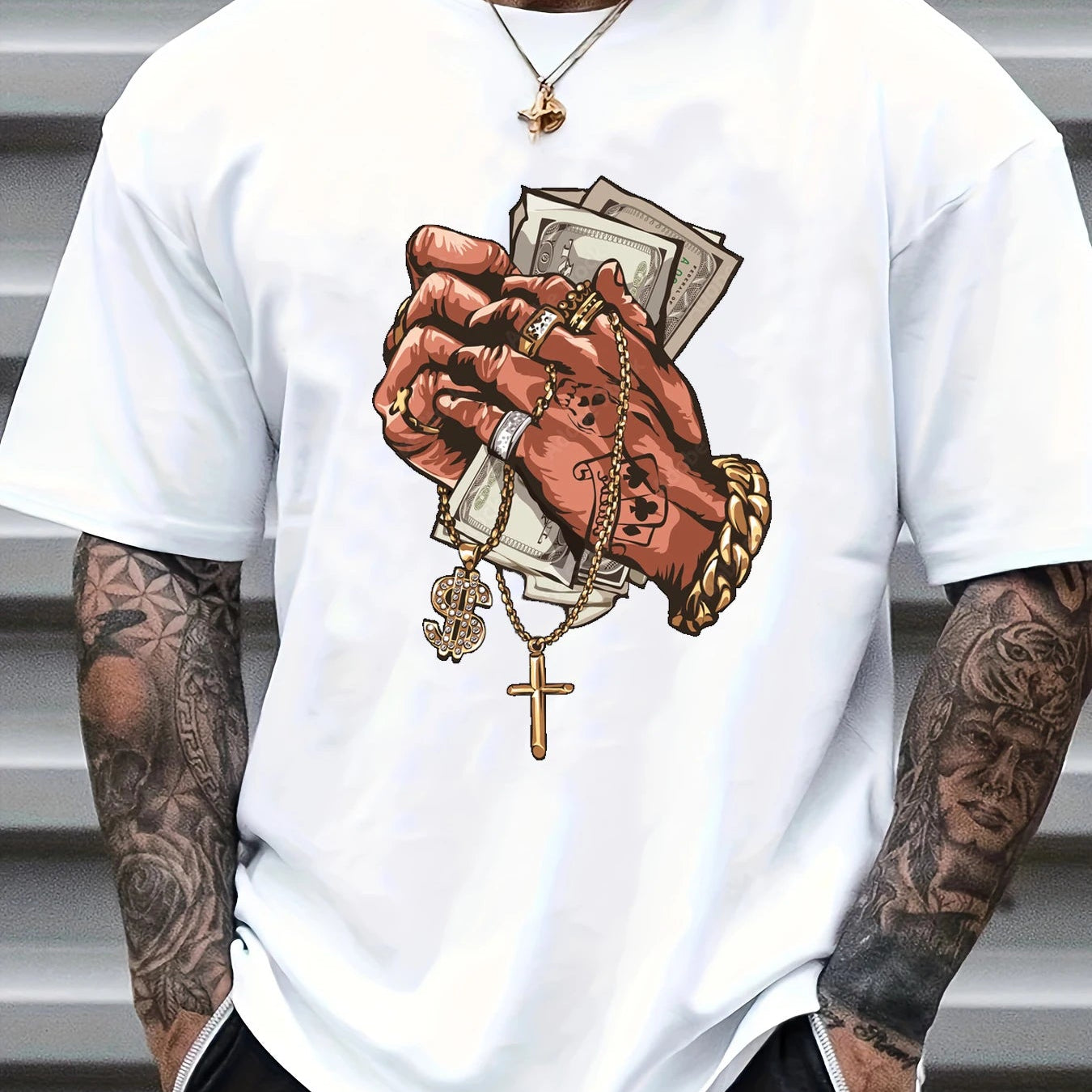 Men's Autumn Winter Sweater Set With Plush Fashion whitetshirt