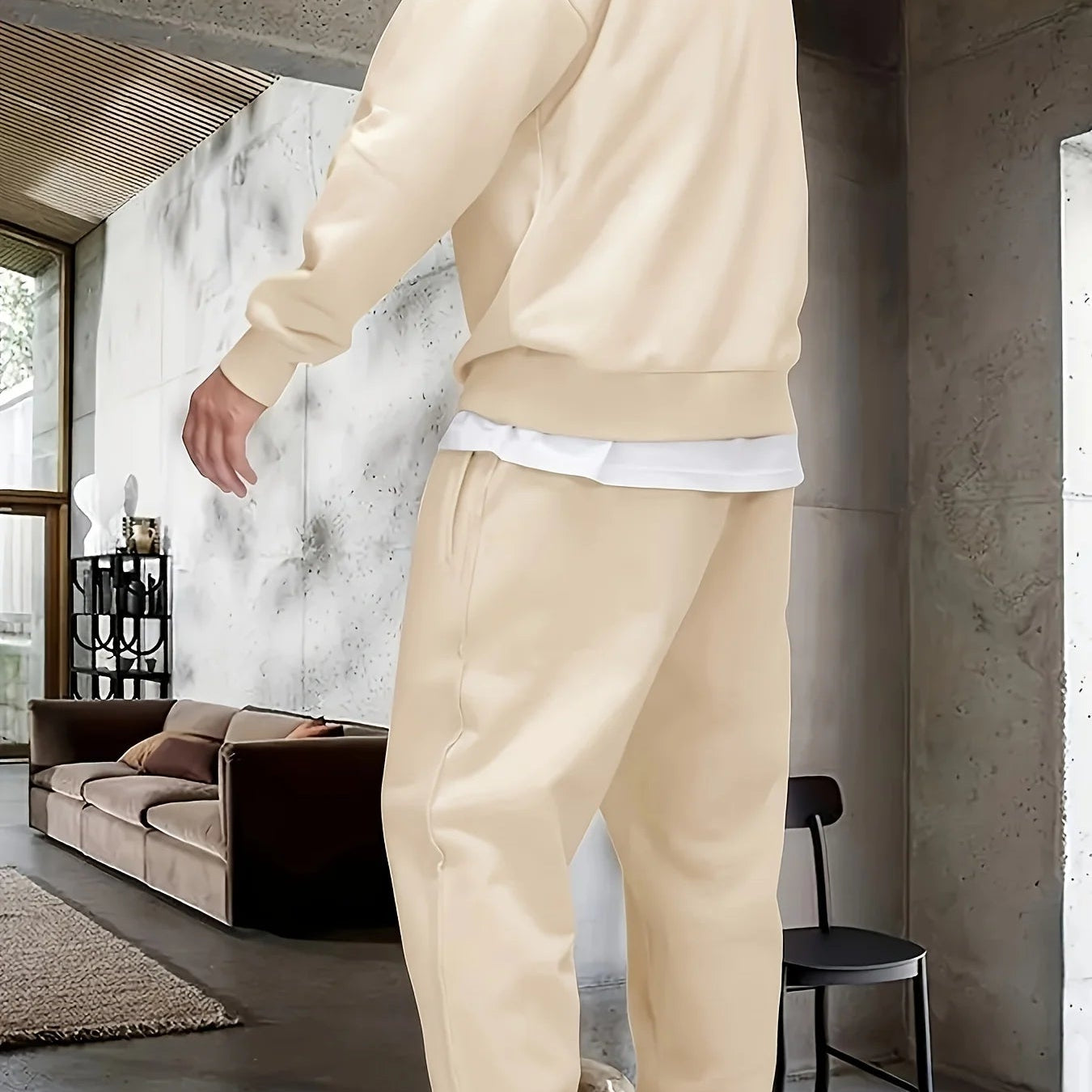 Men's Autumn Winter Sweater Set With Plush Fashion