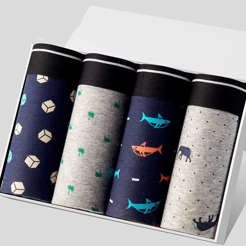 Men's Boxer Cotton Boxers Underwear Men Underpants Male Home Brand Man Panties Breathbale U Convex Pouch Comfort Shorts XL-4XL