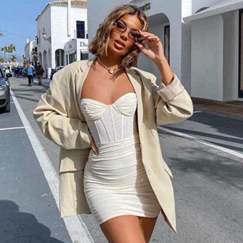 Mesh Crease Backless Fashion Suspender Women's Jumpsuit The Skirt