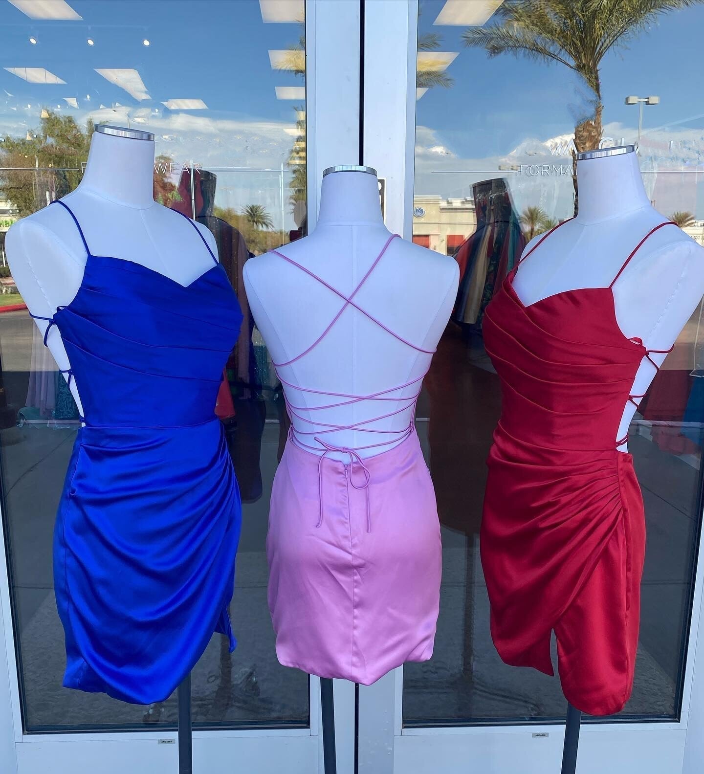 Mini Cocktail NYE Dress Red Royal-Blue Pink Lady Formal Event Party Gown Draped Slit Sexy Club Night Graduation Hoco Gala