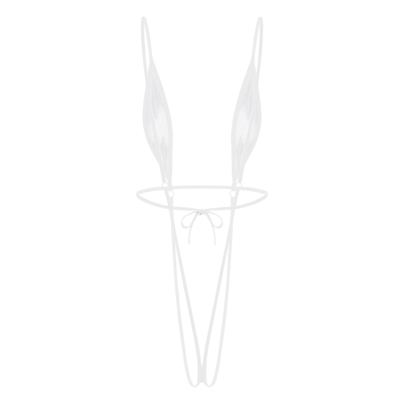 Mini Crotchless Bikini White